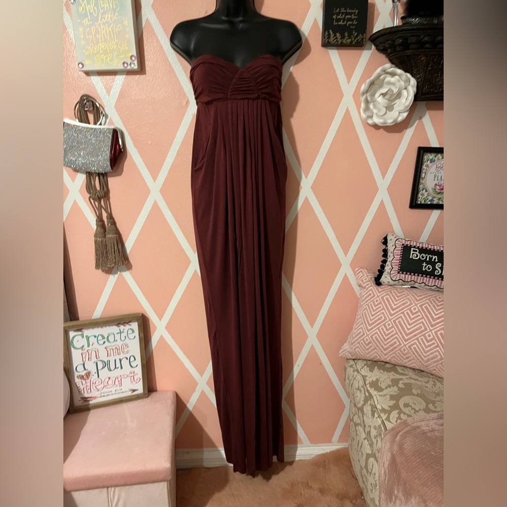 Rachel Pally Fortuna Strapless Dress Burgundy - Picture 3 of 8